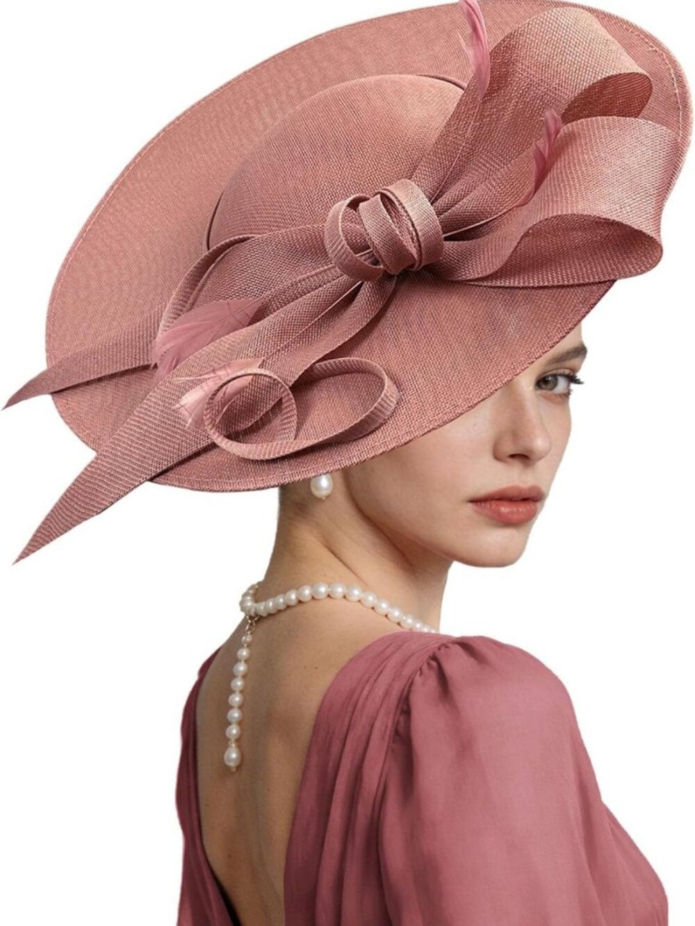Elegant Wide Brim Fascinator Hat for Women | Tea Party, Derby, Wedding Headwear